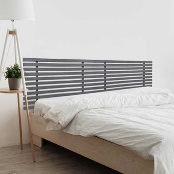 Dhome Cabecero De Madera Reciclada Dm Para Camas De 190 Estilo Palet Japones Dual Dividido En 2 Piezas Cama Palet Herrajes Incluidos (190cm Dual, Gris Sólido)