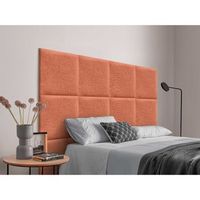 dhome cabecero tapizado para camas de 110cm compuesto de paneles autoadhesivos intercambiables de lino natural cama lujo dormitorio acolchado naranja
