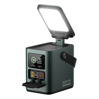 KUULAA 230W 222Wh 60000mAh Batería Externa con Luz LED Ajustable Estación de Carga Externa con 3 Entradas y 4 Salidas Ca