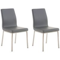 set de 2 sillas de comedor colmar simil cuero gris 50x40x88 cm clp
