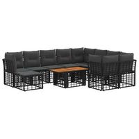 conjunto de sofas de jardin 11 uds negro y gris oscuro vidaxl