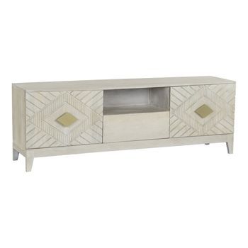 Mueble Tv Mango Metal 175x40x60 Rombo Beige
