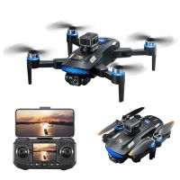 wlrc m6 wifi fpv con controlador de pantalla lcd hd camara dual gimbal servo 360 evadir obstaculos led drone rc plegabl