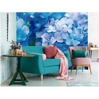 fotomural vinilo hortensias azules 150 x 100 cm