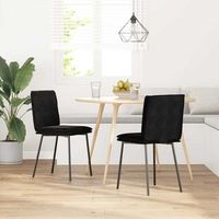 sillas de comedor 2 uds  silla de cocina terciopelo negro