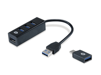 hub usb 30 conceptronic hubbies04b 4 puertos usb 30 color negro y adaptador a usb-c