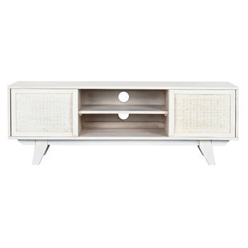 Mueble Tv Mango Ratan 128x40x45 Blanco Roto