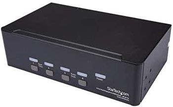 Startech.com switch conmutador kvm de 4 puertos dobles displayport de 4k 60hz - kvm de 4 puertos duales dp,2 años