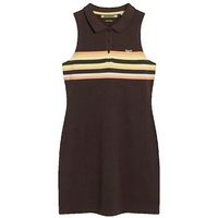superdry vestido robe mini-robe polo sans manches para mujer