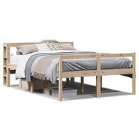 cama personas mayores y cabecero madera maciza pino 120x190 cm vidaxl