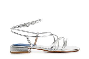 sandalias tipo esclava efecto laminado silver