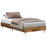 estructura de cama sin colchon madera vieja 100x200 cm vidaxl