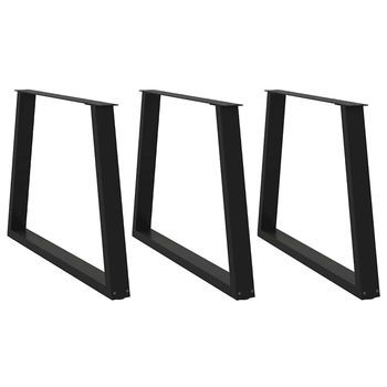 Patas Para Mesa De Comedor En Forma De V (3 Unidades), Color Negro, 90 X (72-73,3) Cm, Acero Vidaxl