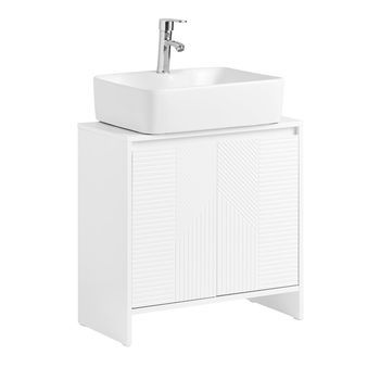 Mueble Para Debajo Del Lavabo Fregadero Armario De Baño De Suelo Con 2 Puertas Blanco 60 X 30 X 61 Cm Bzr157-w Sobuy Es