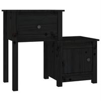 mesita de noche madera maciza de pino negro 795x38x655 cm