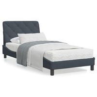 cama individual  cama para adultos  estructura de cama con cabecero terciopelo gris oscuro 80x200cm cfw85089