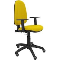 Silla Ayna bali amarillo brazos regulables ruedas de parqué
