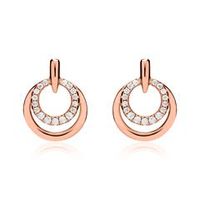 pendientes circulos plata 925 oro rosa circonita