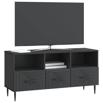 Mueble De Tv | Mueble De Salón | Gabinete De Tv Negro 102 X 34,5 X 50 Cm Madera De Ingeniería