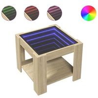 mesa de centro y led madera ingenieria roble sonoma 53x53x45 cm vidaxl