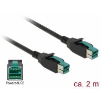 cable de transmision delock 2 m poweredusb a poweredusb negro