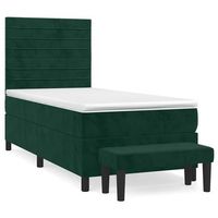 cama tapizada 203x90x128 cm contrachapado madera procesada - verde
