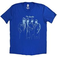 the beatles camiseta band outline para mujer