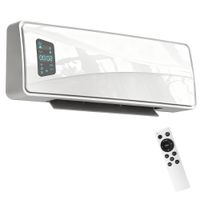 homcom calefactor electrico de pared 2000w con 3 modos pantalla led termostato temporizador y oscilacion blanco   aosom espana
