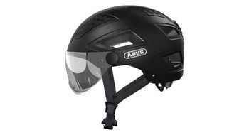 Abus hyban 2 0 ace casco negro terciopelo con visera transparente