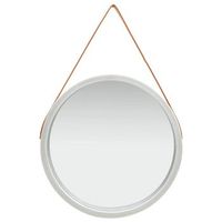 espejo de pared con correa plateado 60 cm vidaxl