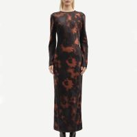 samsoe samsoe alina semi-sheer mesh maxi dress - m