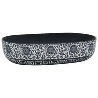 lavabo sobre encimera ovalado ceramica negro y azul 59x40x14 cm vidaxl