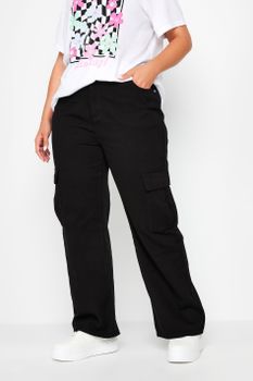 Yours Vaquero Negro Bolsillos Cargo, Mujer Curvy Y Tallas Grandes, Yours