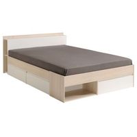 cama matrimonio con cajones much color acacia y blanco habitacion dormitorio mueble 135140x190200 cm