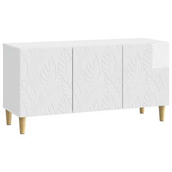 Mueble De Tv 99 X 34,5 X 50 Cm Blanco Brillante Vidaxl