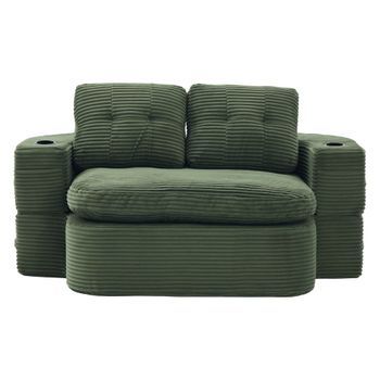 Sillón Cama Modular Terciopelo Urban Meuble 165x97x61cm - Verde