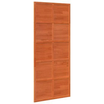 Puerta Corrediza Marrón Cera 90 X 208 Cm Madera De Pino Maciza Vidaxl