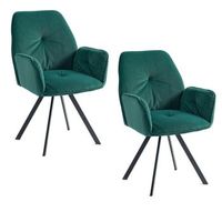 set 2 sillas de comedor terciopelo giratoria 360meubles cosy 60x62x875cm verde