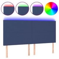 cabecero con luces led tela azul 200x5x118128 cm vidaxl