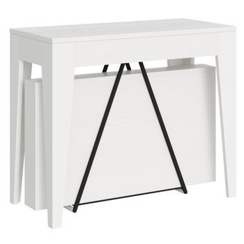 Consola Extensible 90x42/302 Cm Zima Fresno Blanco