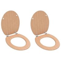 asiento de inodoro wc 2 uds tapa suave mdf bambu vidaxl