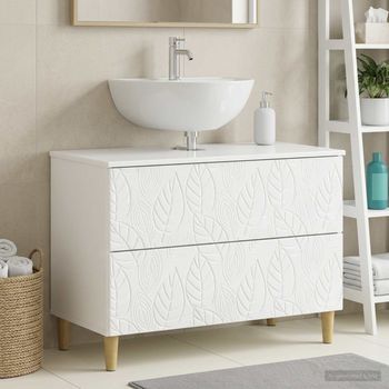 Vidaxl Mueble De Lavabo Para Baño Delft Blanco Brillante