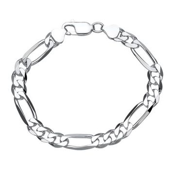 Pulsera figaro de plata 925 8mm