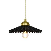 lampara de techo de ceramica y metal negro