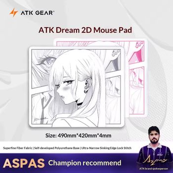 Alfombrilla de ratón ATK Anime Fps grande, neutra, equilibrada para FPS, dedicada a Esports Gaming, 490x420x4mm