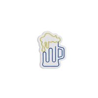 iluminacion led decorativa de plastico beer glass azul amarillo 26x35x2 cm