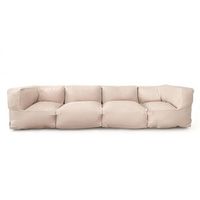 conjunto de jardin modular de 4 plazas beige en tejido repelente al agua praiano