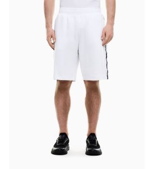 EA7 para hombre. 7M001481_AF12660 Bermudas Logo Series en interlock blanco (S), Casual, Deportivo, Algodón