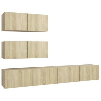 Juego De Muebles De Salón 4 Piezas Roble Sonoma Vidaxl