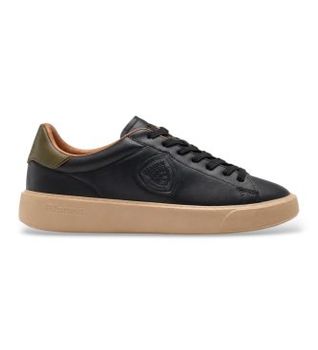 Blauer para hombre. F6BUCK14 Zapatillas de piel Buck14 negro (41), Plano, Cordones